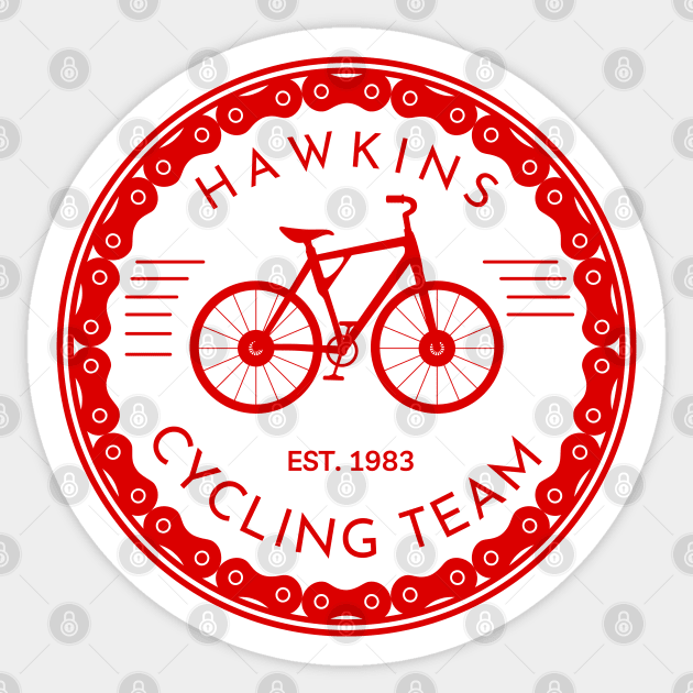 Hawkins Cycling Team III - Black - Funny Sticker by Fenay-Designs